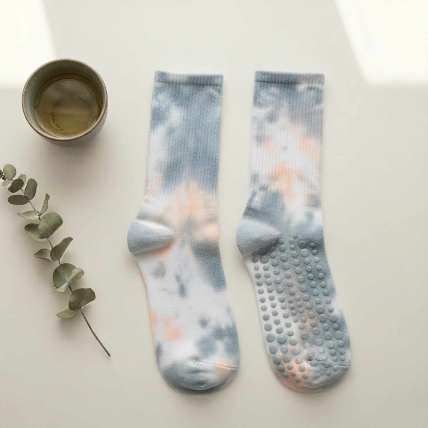 chaussettes pilates antidérapantes gris