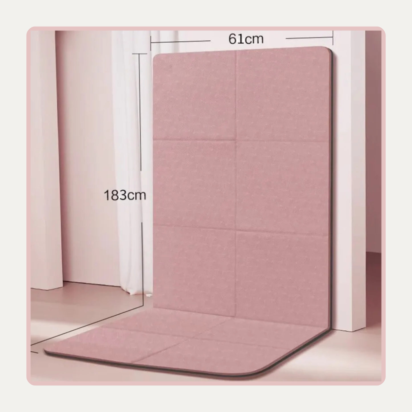 Tapis de yoga de voyage pliable et léger couleur rose