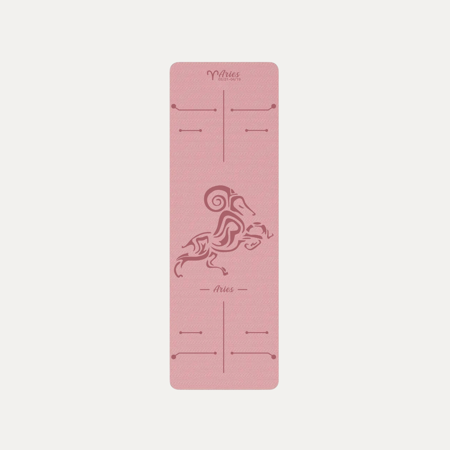 Tapis de Yoga Astrologique Bélier en couleur rose