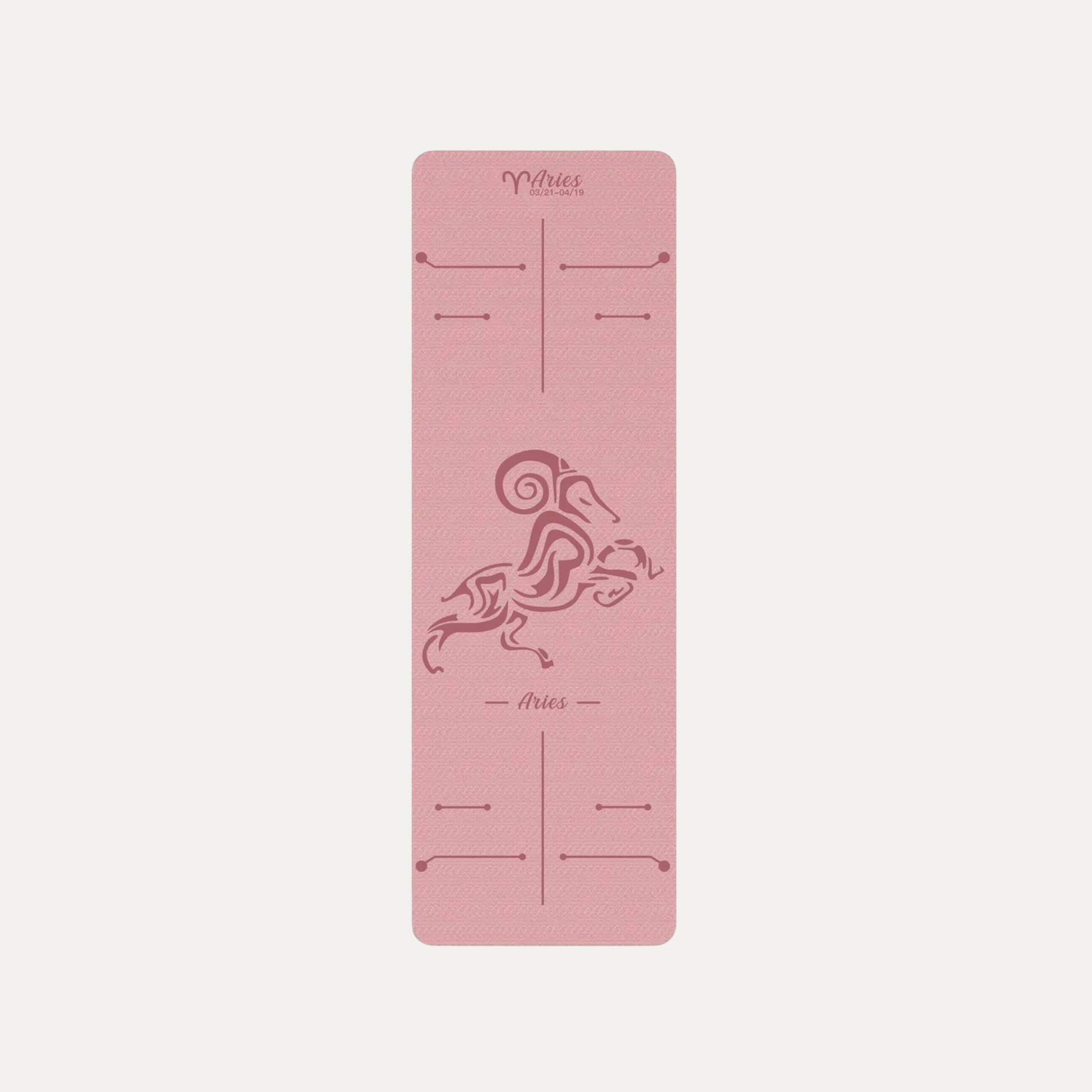 Tapis de Yoga Astrologique Bélier en couleur rose