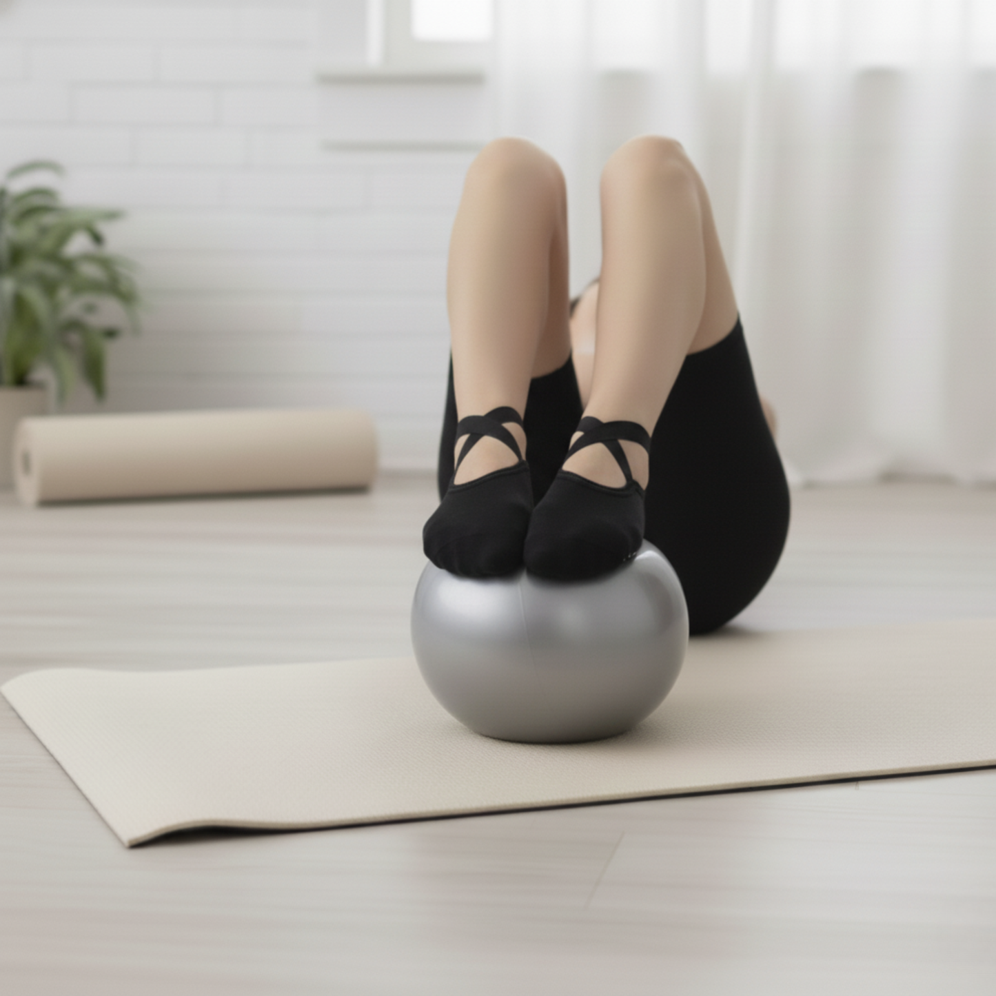 chaussette yoga anti dérapante noir