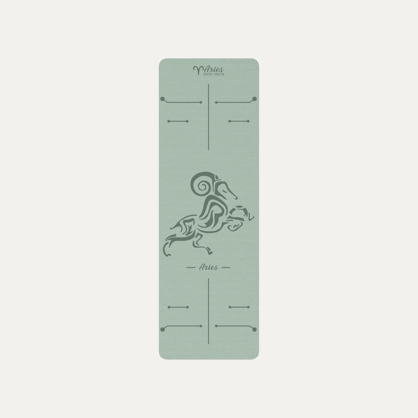 Tapis de Yoga Astrologique Bélier en couleur vert
