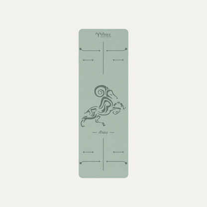 Tapis de Yoga Astrologique Bélier en couleur vert