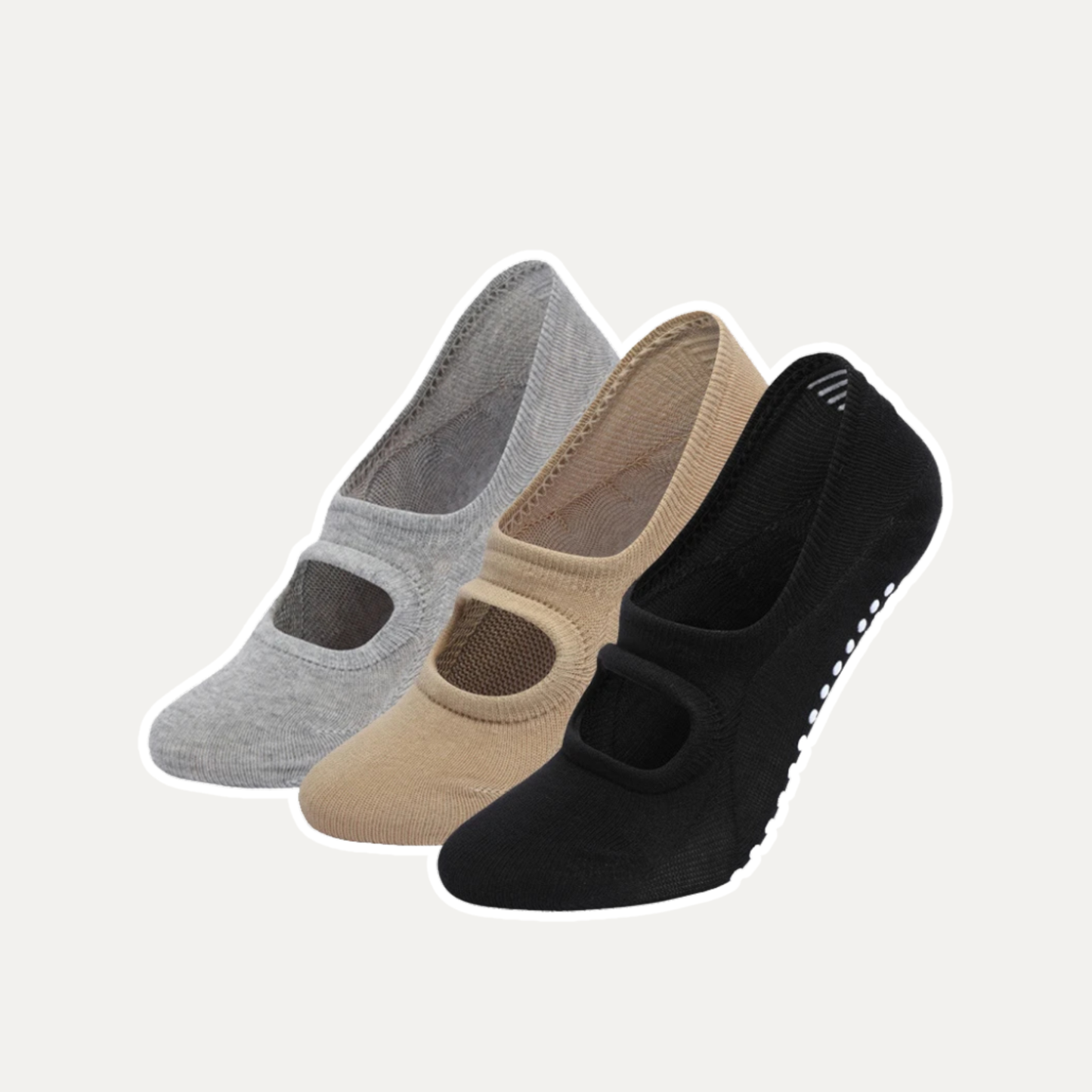 Lot de 3 Paires de Chaussettes de Yoga Antidérapantes