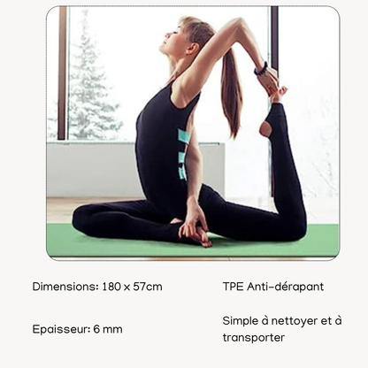 Tapis de yoga antidérapant 6 mm en TPE en utilisation
