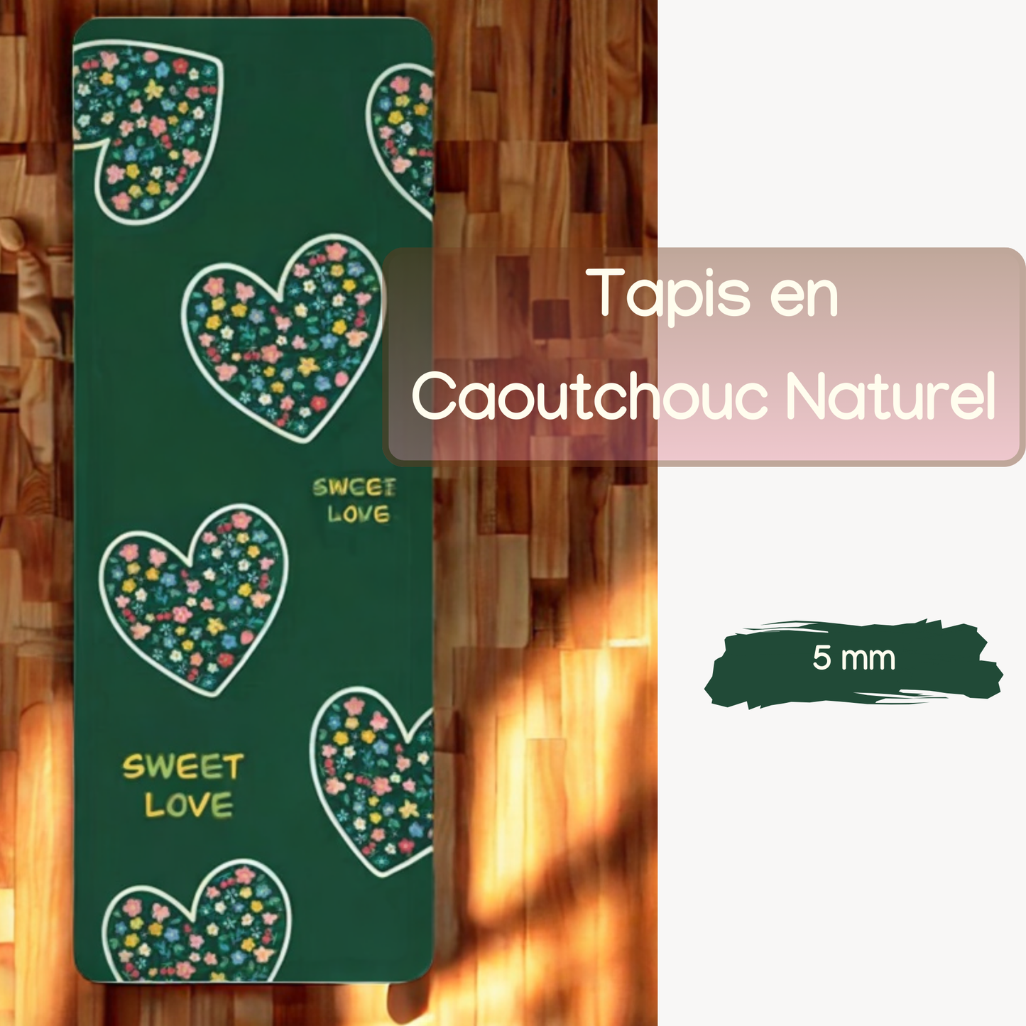 Tapis de yoga caoutchouc - Sweet Love